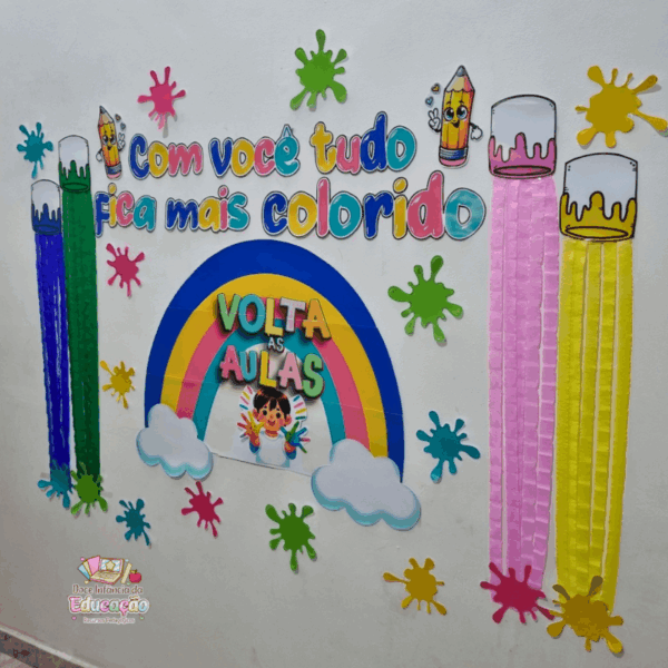 Painel Volta às Aulas " Com você tudo fica mais colorido 🎨 - Imagem 3