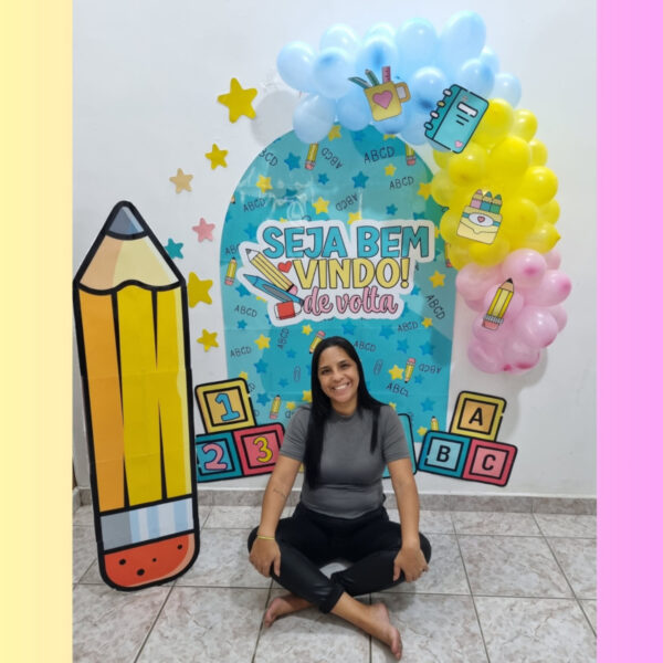Painel Volta às aulas ABC 3D