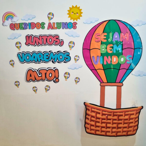 Painel 3D Volta as aulas "Juntos Voaremos alto" 🪂✨️ - Imagem 3