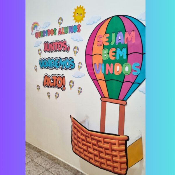 Painel 3D Volta as aulas "Juntos Voaremos alto" 🪂✨️ - Imagem 5