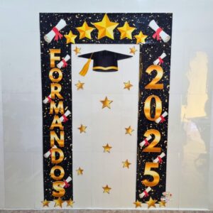 🎓Painel Formatura Preto e Dourado🎓